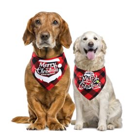 Christmas pet Dog Bandana and Collar; Bow Tie Dog Collar; 2pcs dog collar (Color: Yellow and Black Polka Dot Ruffle: red+green(2pcs), size: L fits neck circumference 25-48cm)