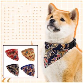 New Adjustable Pet Dog Triangular Bandage Puppy Cat Scarf Bandana Collar Bibs Cat Neck Decor Dress Up Birthday Party Washable (Color: Yellow and Black Polka Dot Ruffle: Khaki, size: 30cm)