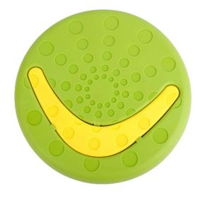 Pet Flying Disc Toy Dog Flying Frisbee Flying Saucer Indestructible Training Toy Interactive Toy Outdoor Activity (Color: Yellow and Black Polka Dot Ruffle: Green)