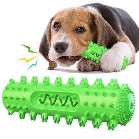 Toothbrush for Pet Dog Molar Stick Dog Chew Tooth Cleaner Brushing Stick Natural Rubber Doggy Dog Chew Toys Dog Supplies (Color: Yellow and Black Polka Dot Ruffle: Green)