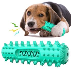 Toothbrush for Pet Dog Molar Stick Dog Chew Tooth Cleaner Brushing Stick Natural Rubber Doggy Dog Chew Toys Dog Supplies (Color: Yellow and Black Polka Dot Ruffle: Blue)