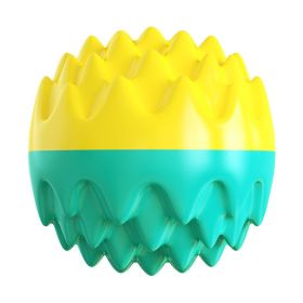 Dog Molar Toothbrush Toys Chew Cleaning Teeth Safe Puppy Dental Care Soft Pet Cleaning Toy Supplies (Color: Yellow and Black Polka Dot Ruffle: Blue Ball)