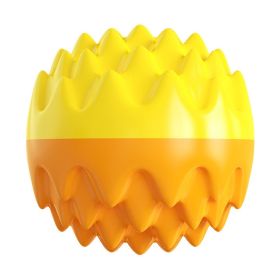 Dog Molar Toothbrush Toys Chew Cleaning Teeth Safe Puppy Dental Care Soft Pet Cleaning Toy Supplies (Color: Yellow and Black Polka Dot Ruffle: Orange Ball)