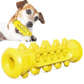 Dog Molar Toothbrush Toys Chew Cleaning Teeth Safe Puppy Dental Care Soft Pet Cleaning Toy Supplies (Color: Yellow and Black Polka Dot Ruffle: Basic Yellow)