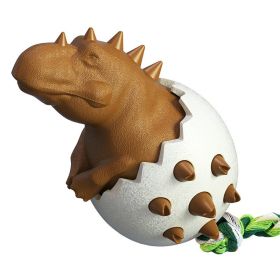 Dog Toothbrush Molar Stick Pet Bite-Resistant Interactive Puzzle Cleaning Teeth Fun Boring Artifact Spherical Dinosaur Egg Toy (Color: Yellow and Black Polka Dot Ruffle: Chocolate)