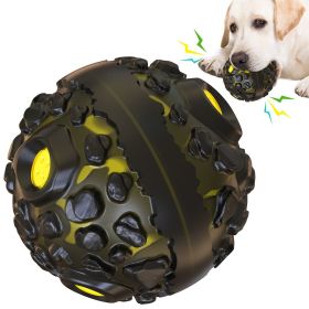 PawPartner Dog Ball Toy Squeaky Giggle Interactive Puppy Ball For Aggressive Chewers Indestructible Chew Toys For Small/Medium (Ships From: China, Color: Yellow and Black Polka Dot Ruffle: Black Yellow)