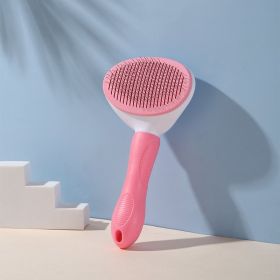 Pet Comb Stainless Steel Needle Comb Dog And Cat Hair Removal Floating Hair Cleaning Beauty Skin Care Pet Dog Cleaning Brush (Color: Yellow and Black Polka Dot Ruffle: Pink)
