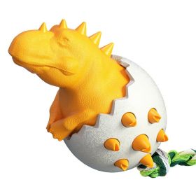 Dog Toothbrush Molar Stick Pet Bite-Resistant Interactive Puzzle Cleaning Teeth Fun Boring Artifact Spherical Dinosaur Egg Toy (Color: Yellow and Black Polka Dot Ruffle: Orange)