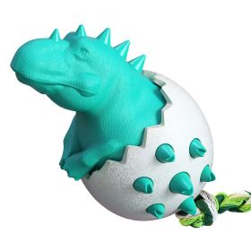 Dog Toothbrush Molar Stick Pet Bite-Resistant Interactive Puzzle Cleaning Teeth Fun Boring Artifact Spherical Dinosaur Egg Toy (Color: Yellow and Black Polka Dot Ruffle: Blue)