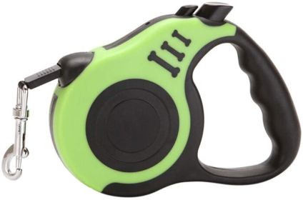 Dog Leash Retractable for Small Medium Dog up to 33lbs Nylon Tape/Ribbon Anti-Slip Handle One-Handed Brake Pause Lock (Color: Yellow and Black Polka Dot Ruffle: Green)