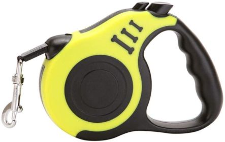Dog Leash Retractable for Small Medium Dog up to 33lbs Nylon Tape/Ribbon Anti-Slip Handle One-Handed Brake Pause Lock (Color: Yellow and Black Polka Dot Ruffle: Yellow)