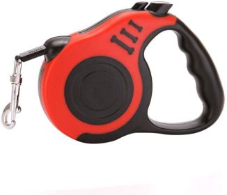 Dog Leash Retractable for Small Medium Dog up to 33lbs Nylon Tape/Ribbon Anti-Slip Handle One-Handed Brake Pause Lock (Color: Yellow and Black Polka Dot Ruffle: Red)