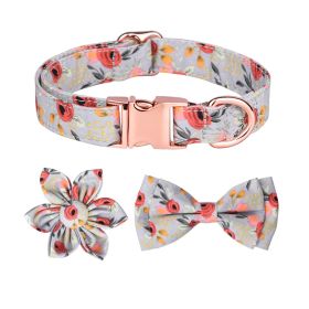 1pc Adjustable Soft Dog Collar With Print Flower Multicolor Cute Patterns (Color: Yellow and Black Polka Dot Ruffle: Matcha Color, size: S)