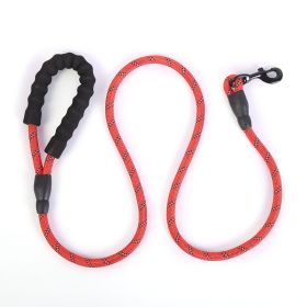Strong Nylon Braided Dog Leash ; Pet Training Running Rope; Pet Supplies Pet Leash (Color: Yellow and Black Polka Dot Ruffle: Red, size: L)