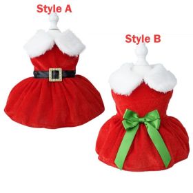 Christmas Dog Dresses ForSmall Dog Clothes Christmas Cat Pet Dress Fancy Princess Puppy Dress Festival Apparel (Color: Yellow and Black Polka Dot Ruffle: A, size: M)