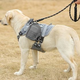 Universal Outdoor Dog Harness With Pet Leash And Snap Shackle Hitched Loop For Dogs (Color: Yellow and Black Polka Dot Ruffle: Grey, size: M)
