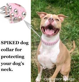 Adjustable Microfiber Leather Spiked Studded Dog Collar with a Squeak Ball Gift for Small Medium Large Pets Like Cats/Pit Bull/Bulldog/Pugs/Husky (Color: Yellow and Black Polka Dot Ruffle: Black, size: XXL(19.7"-22.4" / 50cm-57cm))