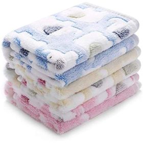 1 Pack 2 Blankets Super Soft Fluffy Premium Cute Elephant Pattern Pet Blanket Flannel Throw for Dog Puppy Cat (Color: Yellow and Black Polka Dot Ruffle: Khaki, size: Large (Pack of 2))