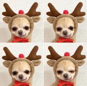 Chrimas Dog Winter Warm Clothing Cute Plush Coat Hoodies Pet Costume Jacket For Puppy Cat French Bulldog Chihuahua Small Dog Clothing (Color: Yellow and Black Polka Dot Ruffle: Coffee, size: L)