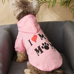 Pet Hoodie For Small & Medium Dogs; I Love My Mom Dog Hoodie Cat Shirts; Cute Pet Apparel (Color: Yellow and Black Polka Dot Ruffle: Pink, size: XS)