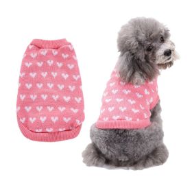 Pet Dog Sweater Turtleneck Dog Knitwear Warm Pet Sweater (Color: Yellow and Black Polka Dot Ruffle: Pink, size: XL)
