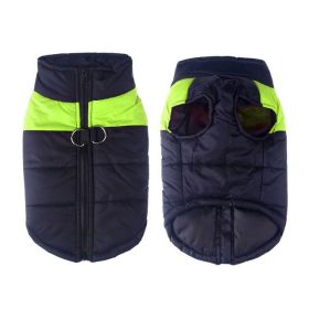 Windproof Dog Winter Coat Waterproof Dog Jacket Warm Dog Vest Cold Weather Pet Apparel  for Small Medium Large Dogs (Color: Yellow and Black Polka Dot Ruffle: Green, size: 2XL)