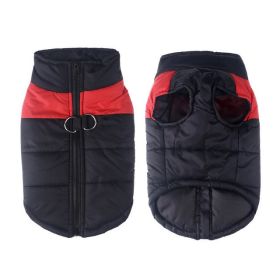 Windproof Dog Winter Coat Waterproof Dog Jacket Warm Dog Vest Cold Weather Pet Apparel  for Small Medium Large Dogs (Color: Yellow and Black Polka Dot Ruffle: Red, size: 2XL)