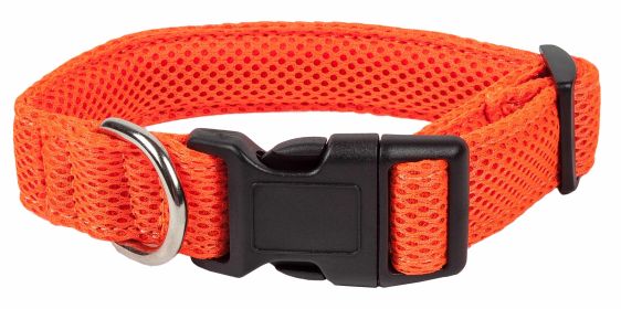 Pet Life 'Aero Mesh' 360 Degree Dual Sided Comfortable And Breathable Adjustable Mesh Dog Collar (Color: Yellow and Black Polka Dot Ruffle: Orange, size: large)