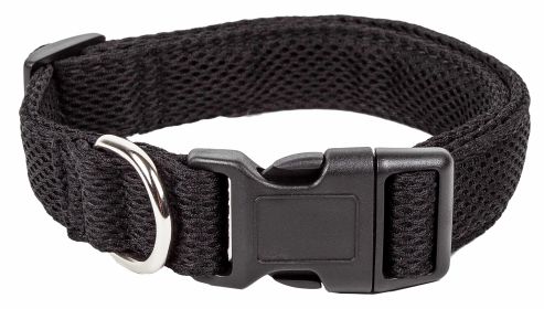Pet Life 'Aero Mesh' 360 Degree Dual Sided Comfortable And Breathable Adjustable Mesh Dog Collar (Color: Yellow and Black Polka Dot Ruffle: Black, size: small)