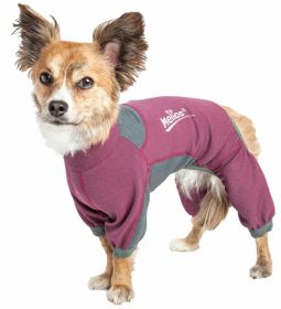 Dog Helios 'Rufflex' Mediumweight 4-Way-Stretch Breathable Full Bodied Performance Dog Warmup Track Suit (Color: Yellow and Black Polka Dot Ruffle: Pink, size: X-Small)