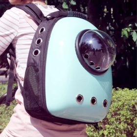 Pet Breathable Traveling Backpack (Color: Yellow and Black Polka Dot Ruffle: Green)