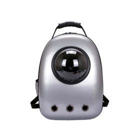 Pet Breathable Traveling Backpack (Color: Yellow and Black Polka Dot Ruffle: Gray)
