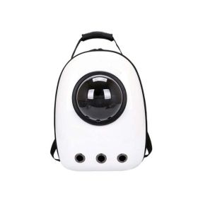 Pet Breathable Traveling Backpack (Color: Yellow and Black Polka Dot Ruffle: White)