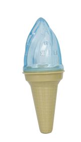 Pet Life Ice Cream Cone Cooling 'Lick And Gnaw' Water Fillable And Freezable Rubberized Dog Chew And Teether Toy (Color: Yellow and Black Polka Dot Ruffle: Blue)