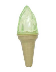 Pet Life Ice Cream Cone Cooling 'Lick And Gnaw' Water Fillable And Freezable Rubberized Dog Chew And Teether Toy (Color: Yellow and Black Polka Dot Ruffle: Green)