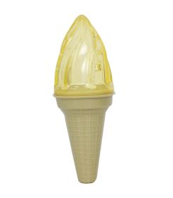Pet Life Ice Cream Cone Cooling 'Lick And Gnaw' Water Fillable And Freezable Rubberized Dog Chew And Teether Toy (Color: Yellow and Black Polka Dot Ruffle: Yellow)