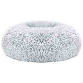 Pet Dog Bed Soft Warm Fleece Puppy Cat Bed Dog Cozy Nest Sofa Bed Cushion L Size (Color: Yellow and Black Polka Dot Ruffle: Gray, size: L)