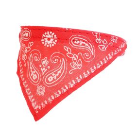 Adjustable Bandana Leather Pet Collar Triangle Scarf (Color: Yellow and Black Polka Dot Ruffle: Red, size: L)