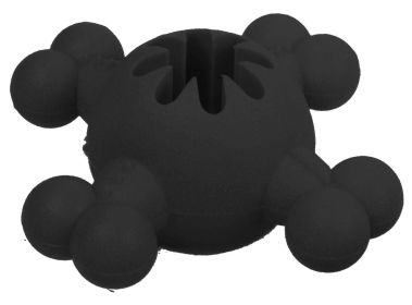 Pet Life 'Quadra-Bone' TPR Treat Dispensing Durable Dog Toy (Color: Yellow and Black Polka Dot Ruffle: Black)