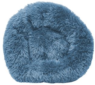 Pet Life 'Nestler' High-Grade Plush and Soft Rounded Dog Bed (Color: Yellow and Black Polka Dot Ruffle: Blue, size: medium)