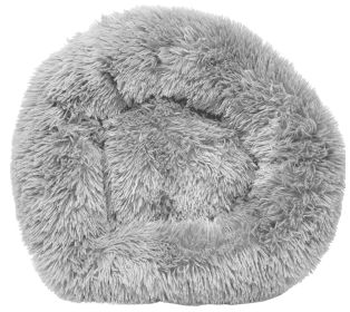 Pet Life 'Nestler' High-Grade Plush and Soft Rounded Dog Bed (Color: Yellow and Black Polka Dot Ruffle: Grey, size: large)