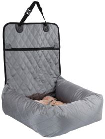 Pet Life 'Pawtrol' Dual Converting Travel Safety Carseat and Pet Bed (Color: Yellow and Black Polka Dot Ruffle: Grey)