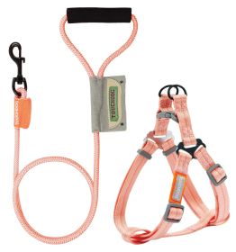 Touchdog 'Macaron' 2-in-1 Durable Nylon Dog Harness and Leash (Color: Yellow and Black Polka Dot Ruffle: Pink, size: small)