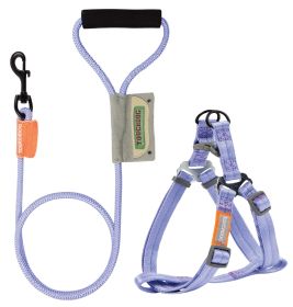 Touchdog 'Macaron' 2-in-1 Durable Nylon Dog Harness and Leash (Color: Yellow and Black Polka Dot Ruffle: Purple, size: small)