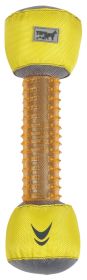 Pet Life 'Hoist-a-Fetch' Durable Nylon and Rubber Floating Dental Fetch Dog Toy (Color: Yellow and Black Polka Dot Ruffle: Orange / Yellow)