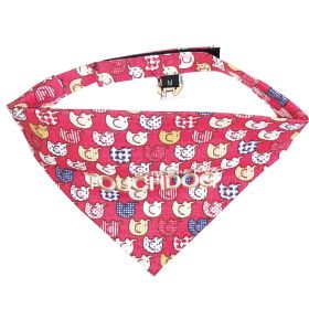 Touchdog 'Bad-to-the-Bone' Elephant Patterned Fashionable Velcro Bandana (Color: Yellow and Black Polka Dot Ruffle: Red, size: small)