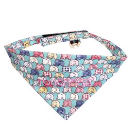 Touchdog 'Bad-to-the-Bone' Elephant Patterned Fashionable Velcro Bandana (Color: Yellow and Black Polka Dot Ruffle: Aqua, size: small)