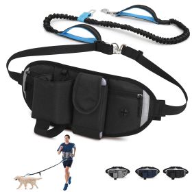 Hands Free Dog Leash with Waist Bag for Walking Small Medium Large Dogs;  Reflective Bungee Leash with Car Seatbelt Buckle and Dual Padded Handles;  A (Leash: 1 dog, Color: Yellow and Black Polka Dot Ruffle: Black)