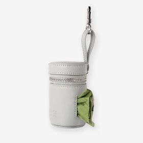 Just Did It - Poop Bag Holder (Color: Yellow and Black Polka Dot Ruffle: Gray)
