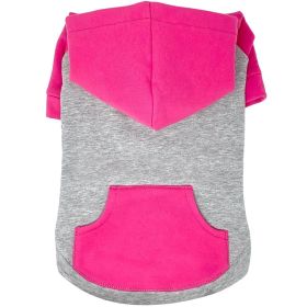 Color-Block Flex Fit Hoodie - Pink and Gray (Color: Yellow and Black Polka Dot Ruffle: Pink on Gray, size: 4X-Large)